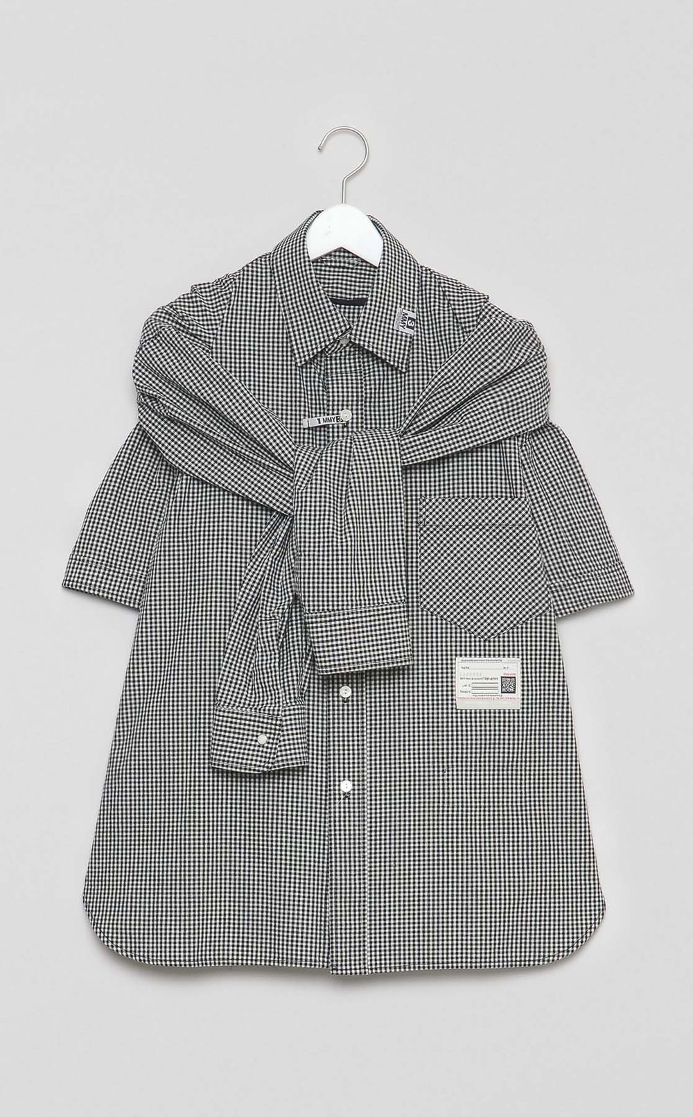 ショールレイヤードハーフスリーブシャツ