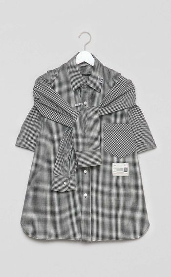 ショールレイヤードハーフスリーブシャツ