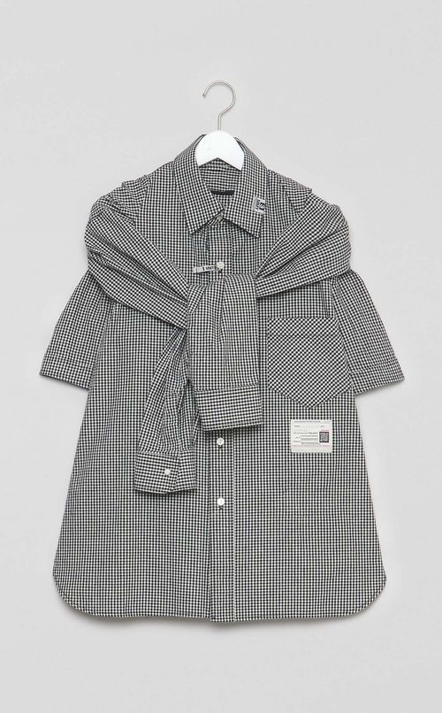 ショールレイヤードハーフスリーブシャツ