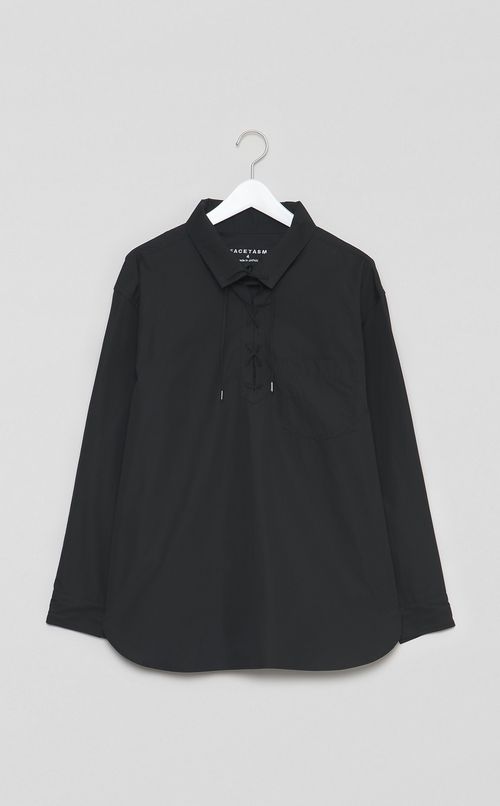 レースアップシャツ