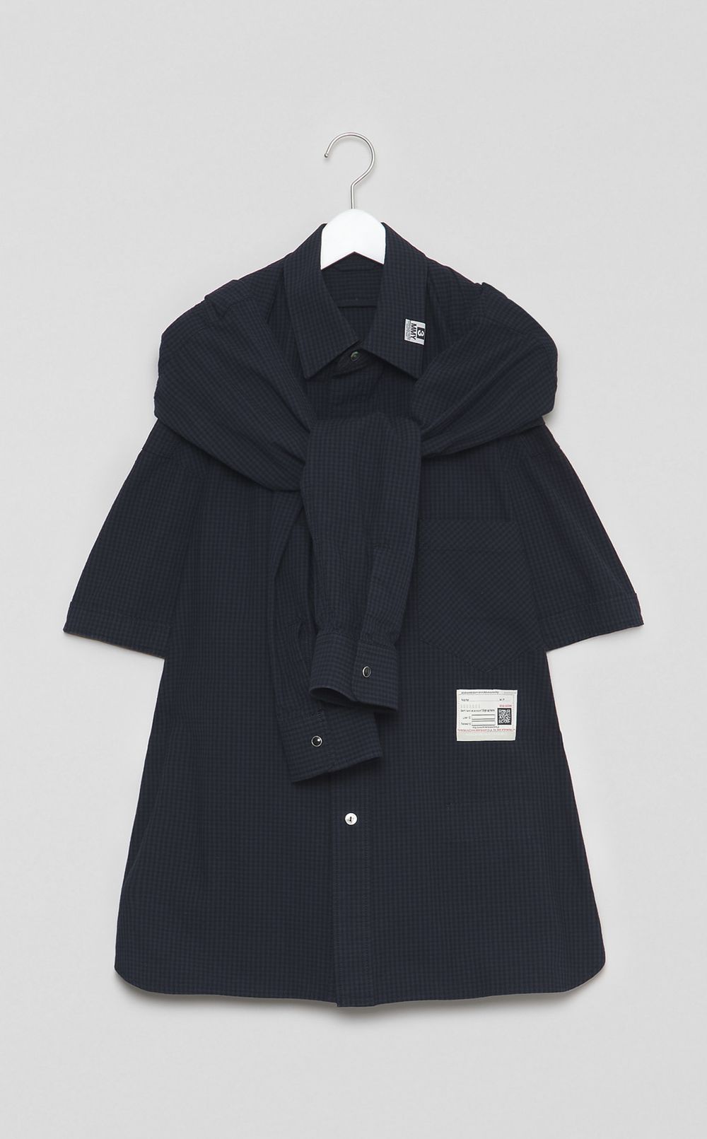 ショールレイヤードハーフスリーブシャツ