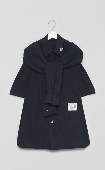 ショールレイヤードハーフスリーブシャツ