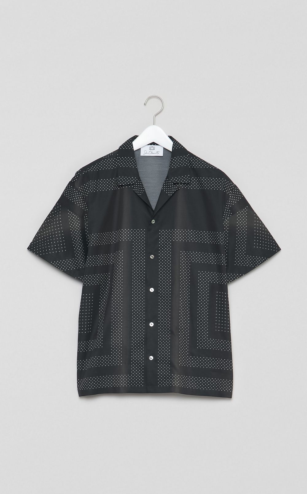 ドットプリントオープンカラーシャツ