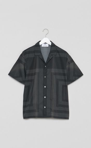 ドットプリントオープンカラーシャツ