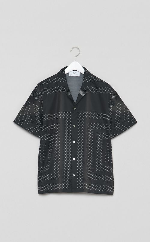 ドットプリントオープンカラーシャツ