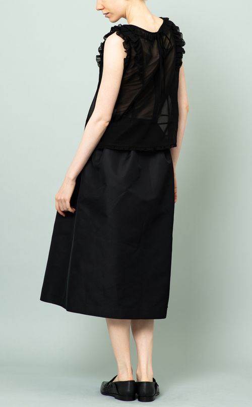 コットンオーガンジーフリルブラウス