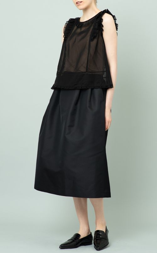 コットンオーガンジーフリルブラウス