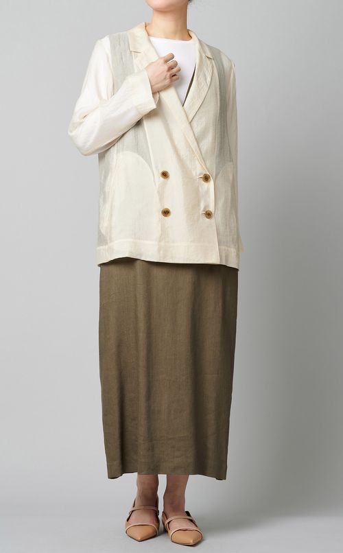 リネン混ロングジャンパースカート