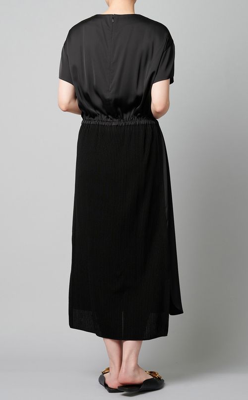 ニットドッキングサテンワンピース