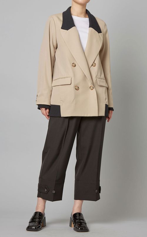 リブ使いダブルジャケット