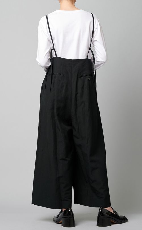 リネン混キャミソールワイドサロペット