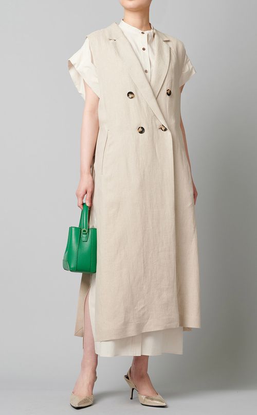 ノースリーブシャツワンピース