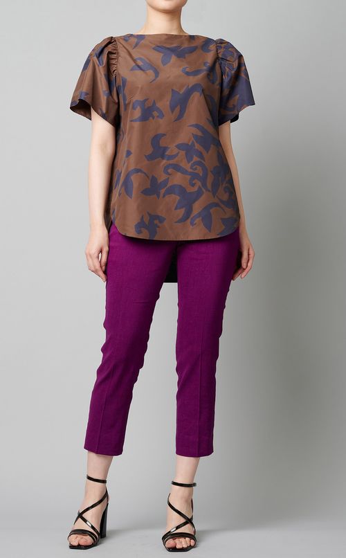 プリントギャザースリーププルオーバー