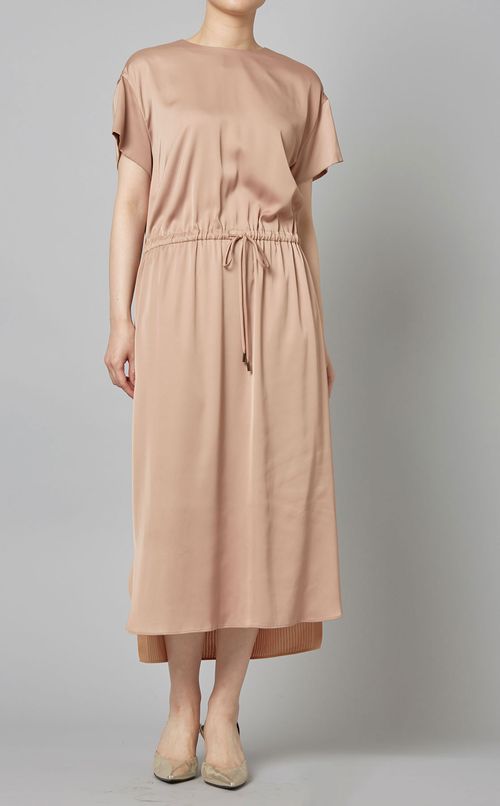 ニットドッキングサテンワンピース