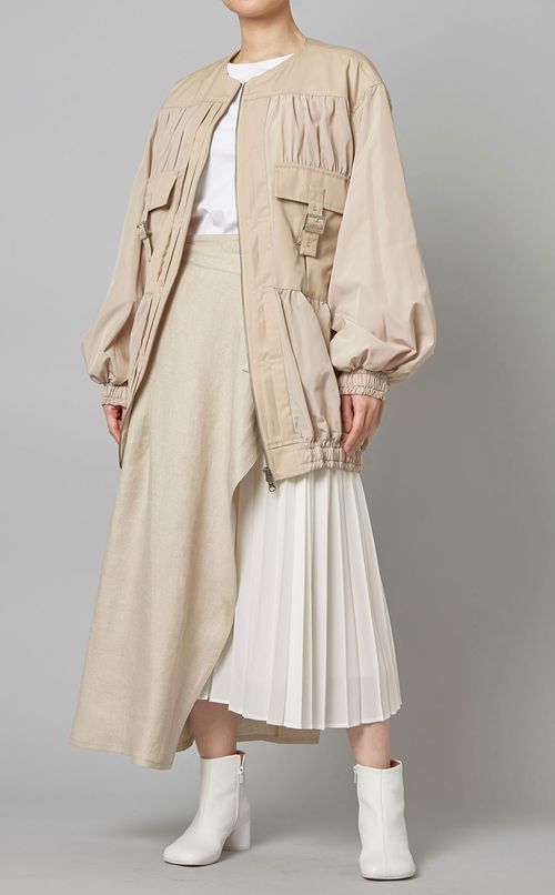 プリーツデザインロングスカート