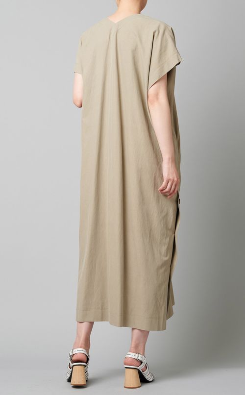 Vネックサイドスリットワンピース