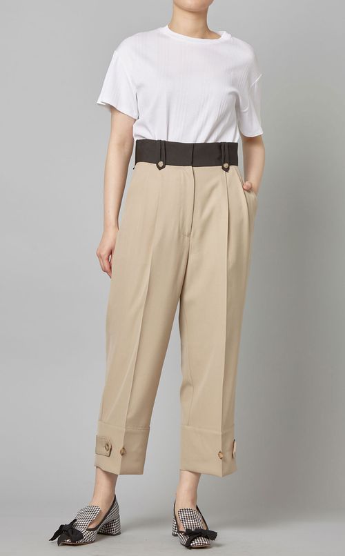 裾フラップパンツ