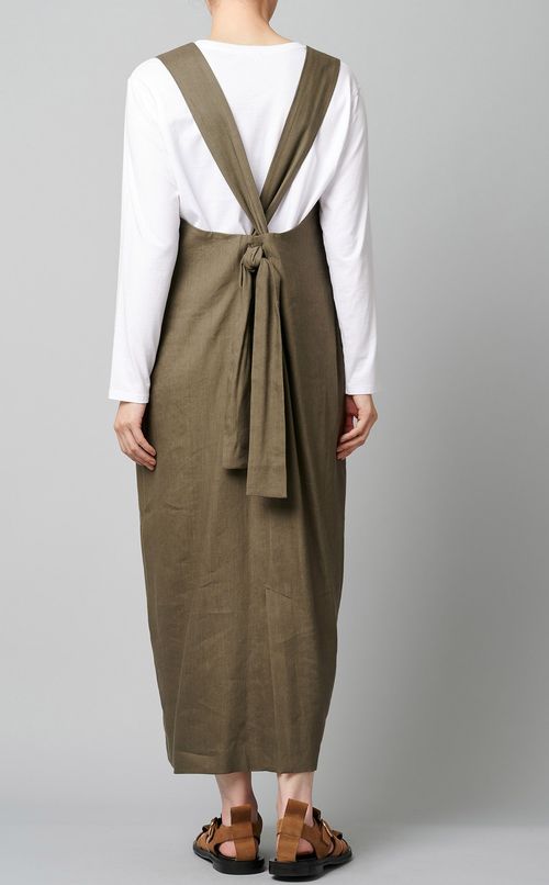 リネン混ロングジャンパースカート