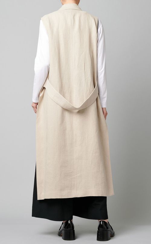 リネンダブルブレストロングジレ