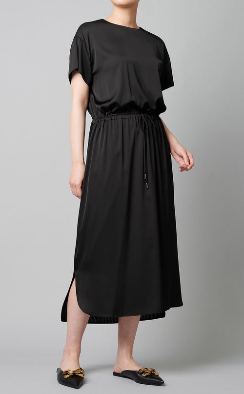 ニットドッキングサテンワンピース