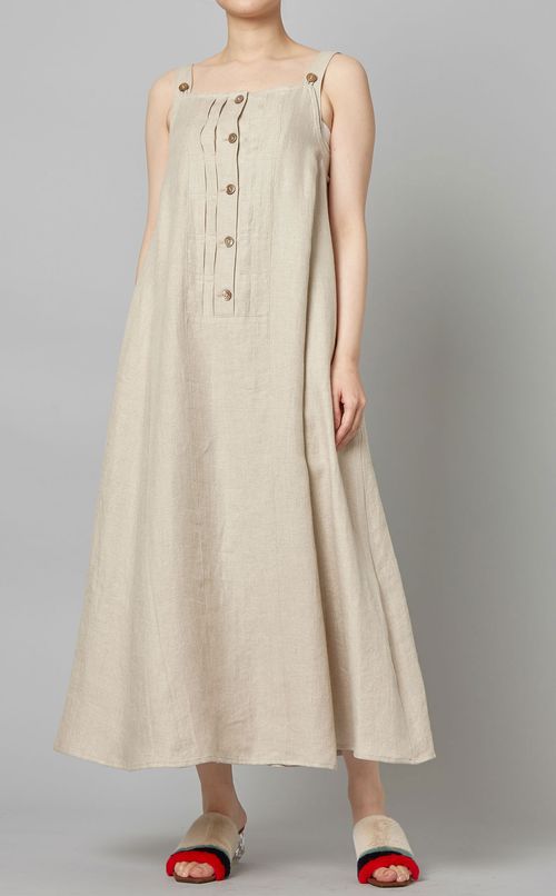 リネンロングジャンパースカート