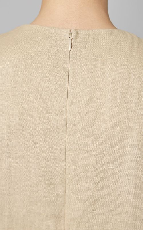 サイドプリーツリネンワンピース