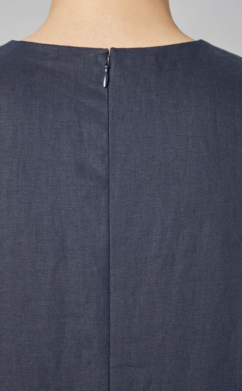 サイドプリーツリネンワンピース