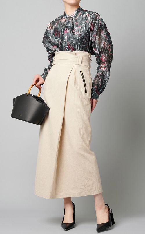 フラワープリントロングシャツ