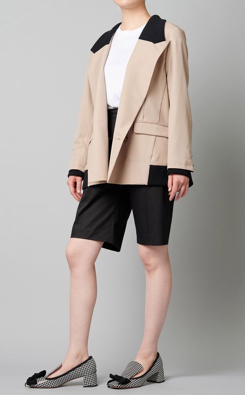 リブ使いダブルジャケット