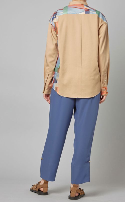 カットジャガード切替シャツ