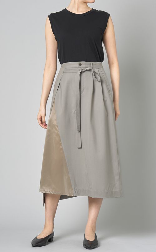 ラップ切替ミディスカート