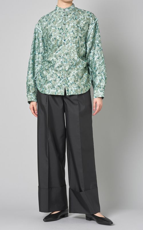 プリントスタンドネックシャツ