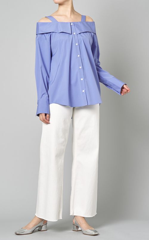 オフショルダーデザインシャツ