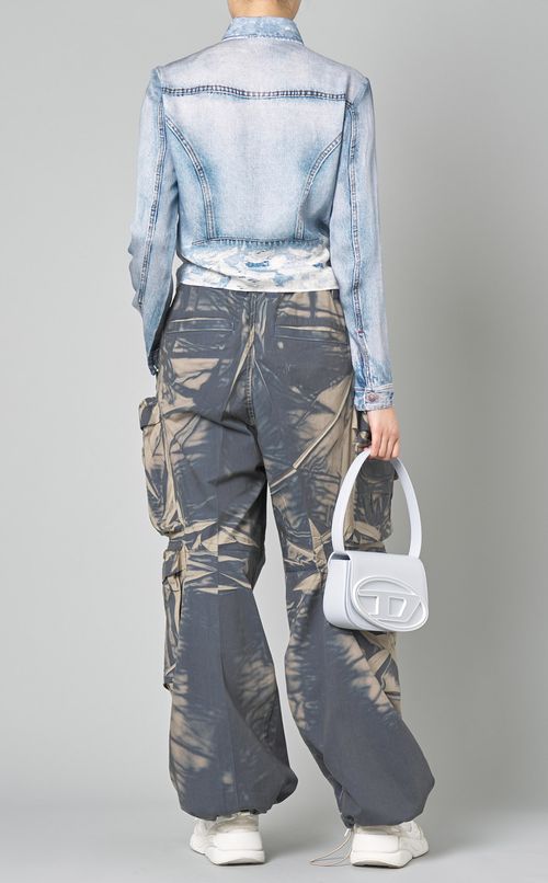 ダメージデニムプリントシャツ