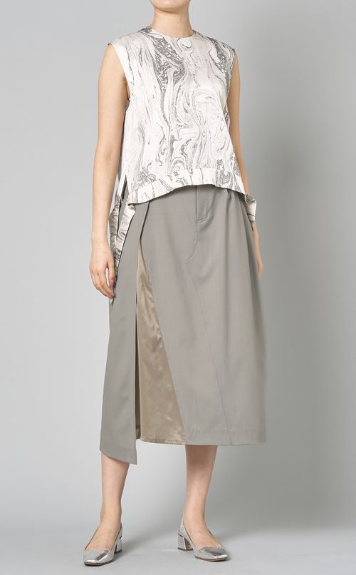 ラップ切替ミディスカート