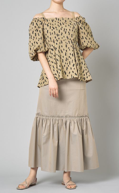 コットンティアードロングスカート