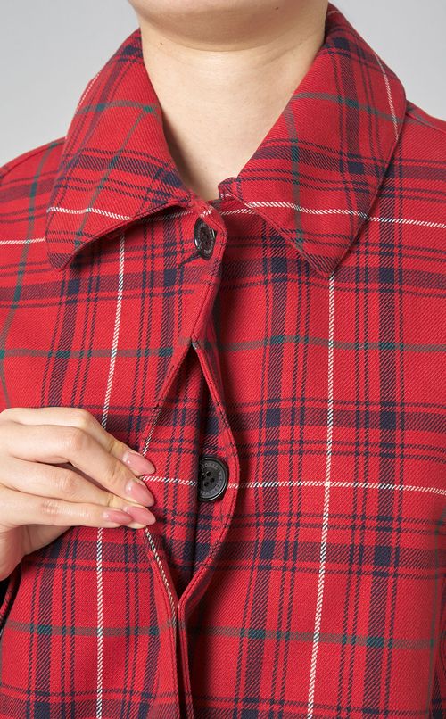 コットンタイプライターチェックコート