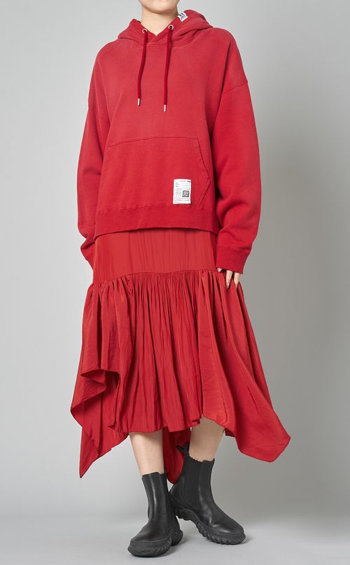 コンビネーションフーディワンピース