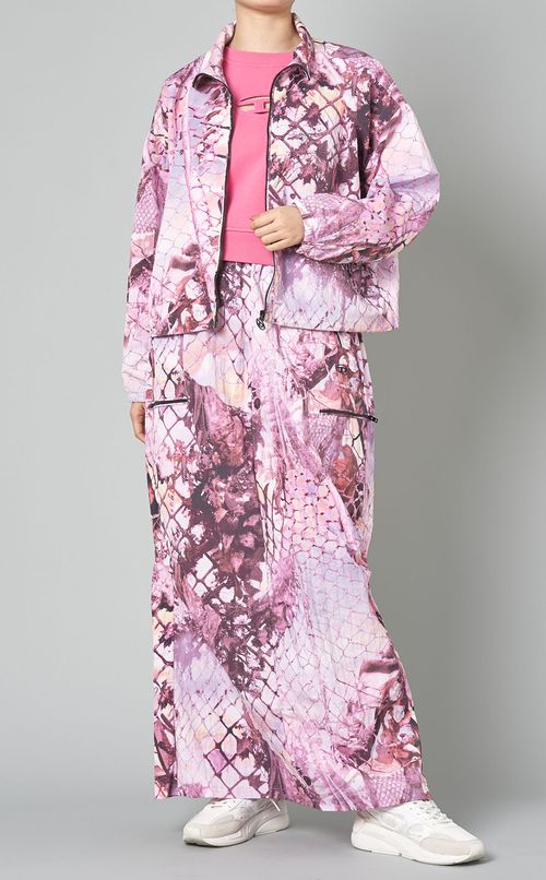 プリントナイロンロングスカート