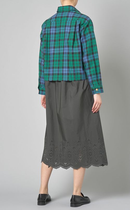 ワッシャーチェックシャツブルゾン