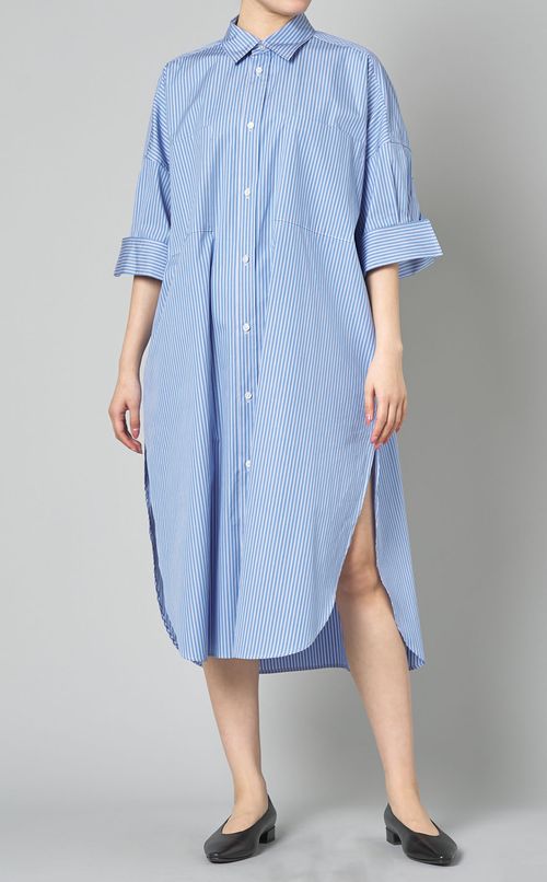 ストライプオーバーサイズシャツワンピース
