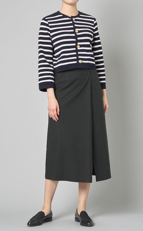 ボーダークルーネックカーディガン