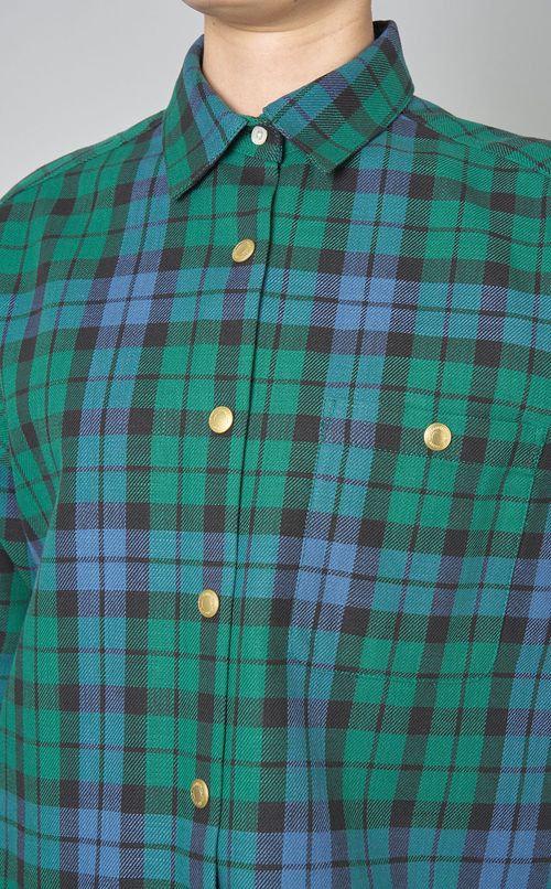 ワッシャーチェックシャツブルゾン