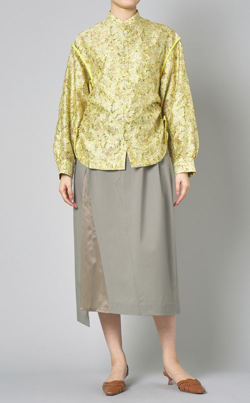 プリントスタンドネックシャツ