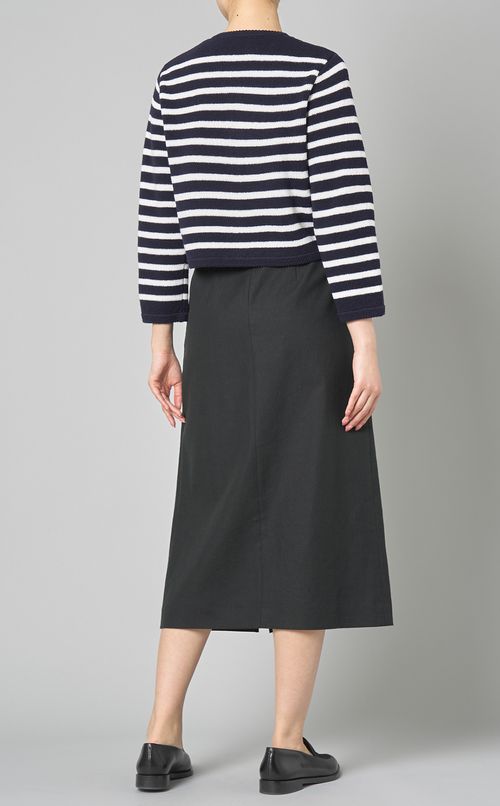 ボーダークルーネックカーディガン