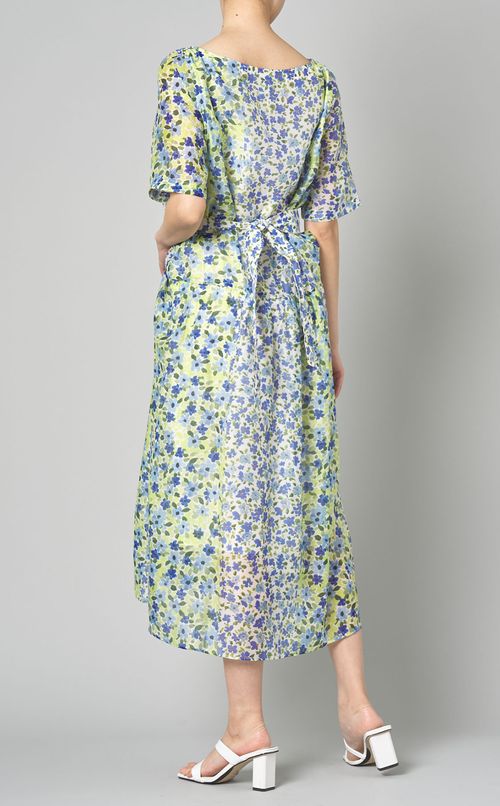 フラワープリントベルテッドワンピース