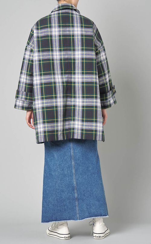 コットンタイプライターチェックコート