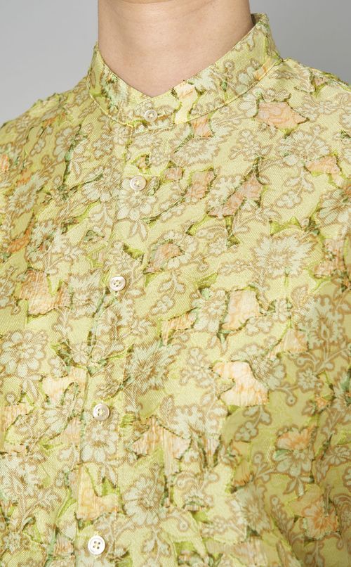 プリントスタンドネックシャツ