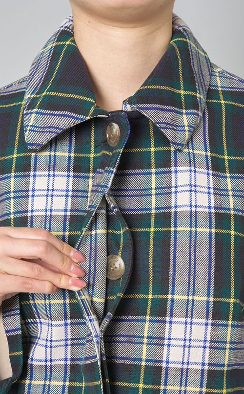 コットンタイプライターチェックコート