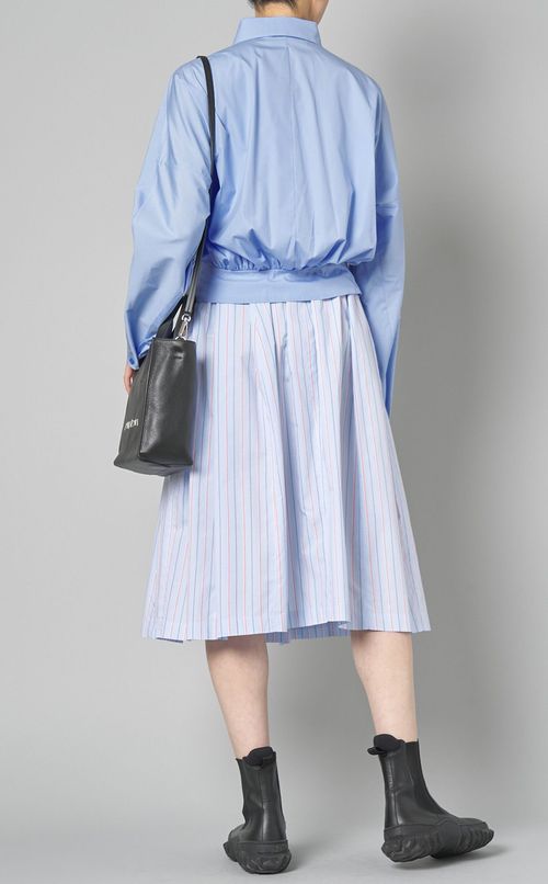 コットンポプリンバックギャザーブラウス